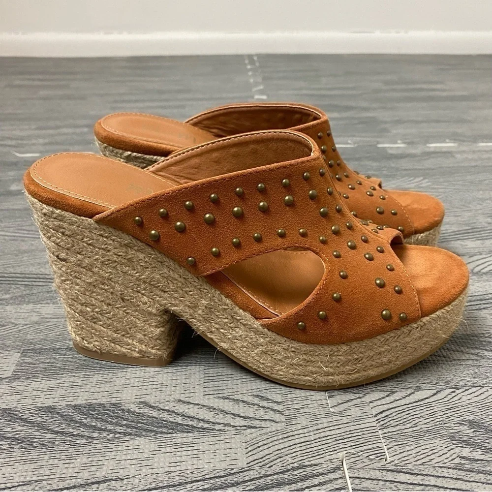Miim “Ada” Studded Notch Platform Heels